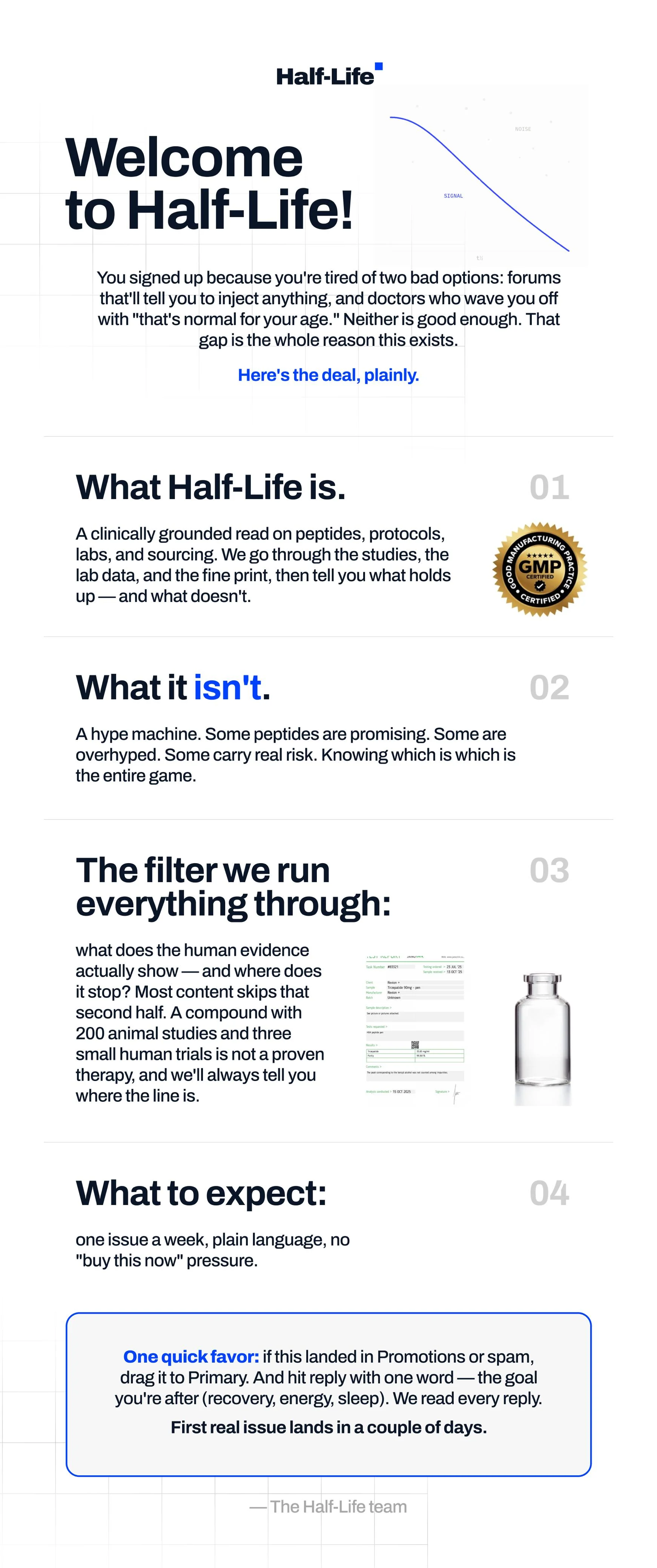 Longevity brand — Welcome onboarding